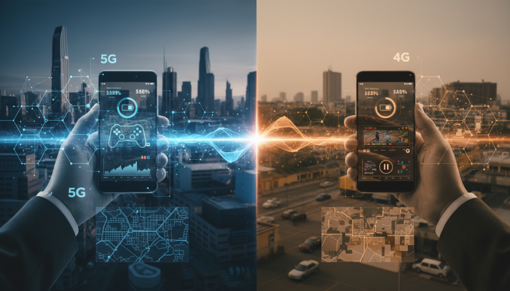 Editorial photograph for article about: 5G vs 4G: The Complete Performance and Coverage Comparison for 2026