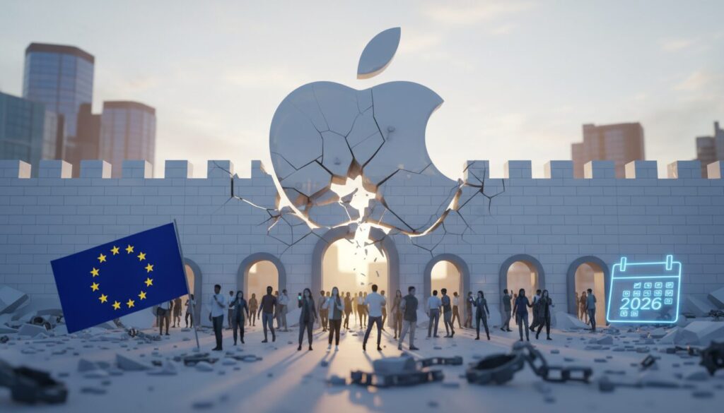 Editorial photograph for article about: Apple\'s App Store Fortress Crumbles: How EU\'s DMA Victory Will Transform Your iPhone